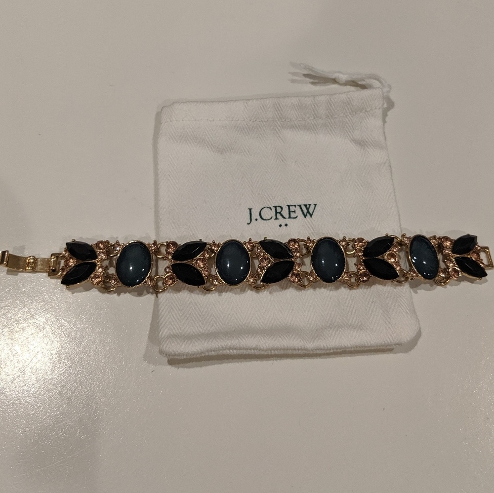J Crew - Dark Cerulean Opal Black Pink Diamond